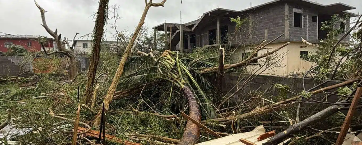 Cyclone Chido à Mayotte, dégâts de Tsingoni. Photo : Tom-Lou Cellier