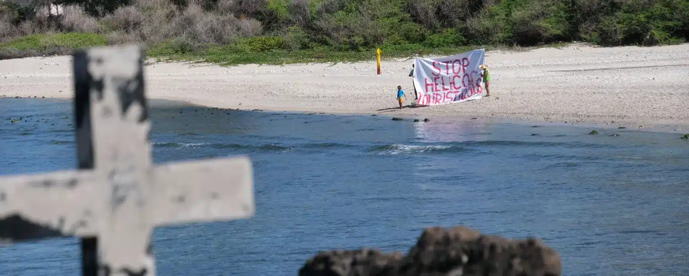 banderoles hélicoptères Greenpeace la Saline