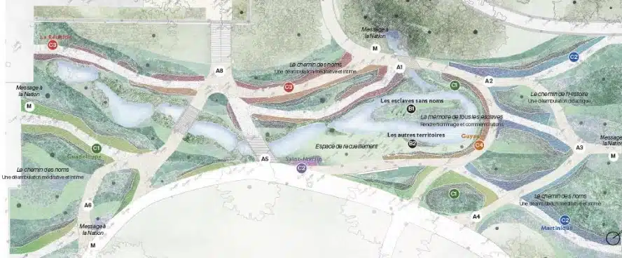 mémorial en hommage aux victimes de l’esclavage Paris Trocadéro Michel Desvignes paysagiste