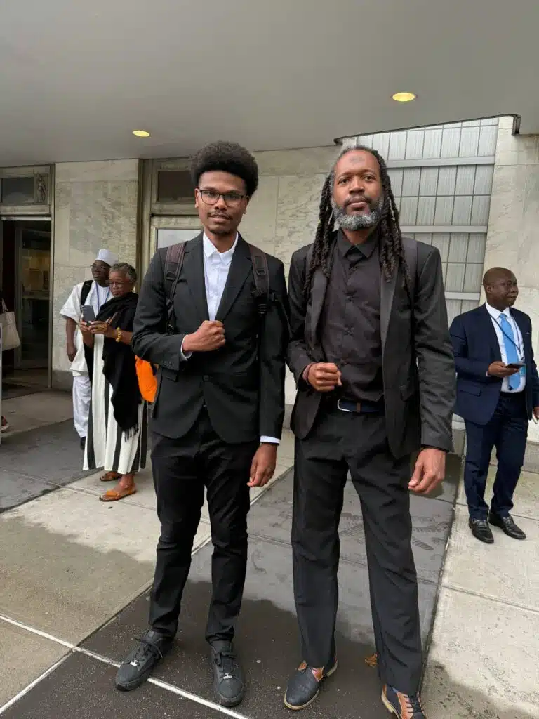 Romain Katambara et Cédric Famibelle-Pronzola au siège de l'ONU à New York.