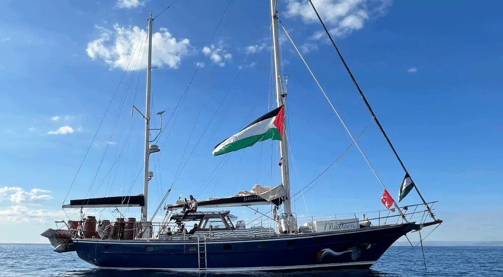 Photo du Madleen qui avait fait partie des deux premiers bateaux affrétés en juin dernier pour casser le blocus à Gaza.