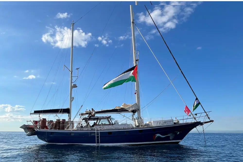 Photo du Madleen qui avait fait partie des deux premiers bateaux affrétés en juin dernier pour casser le blocus à Gaza.