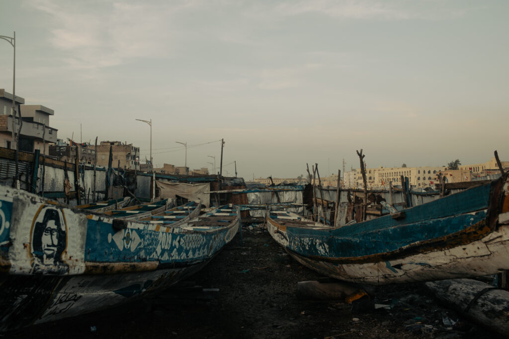 Village de Guet Ndar, pirogues de pêche.