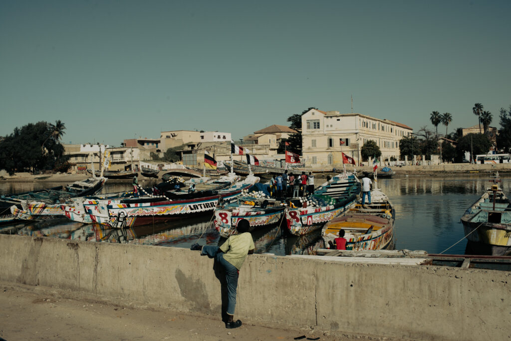 Vu sur l'île de Saint-Louis depuis la nague de Barbarie.